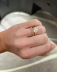 Bezel Set Alternating Round Diamond Band, 0.18ctw