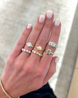 Brown & Co. 18k White Gold 1.55ct Emerald Cut Diamond 3-Stone Ring