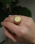 Estate 22k Yellow Gold Coin Ring