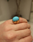 Estate 14k Yellow Gold Sleeping Beauty Turquoise Ring