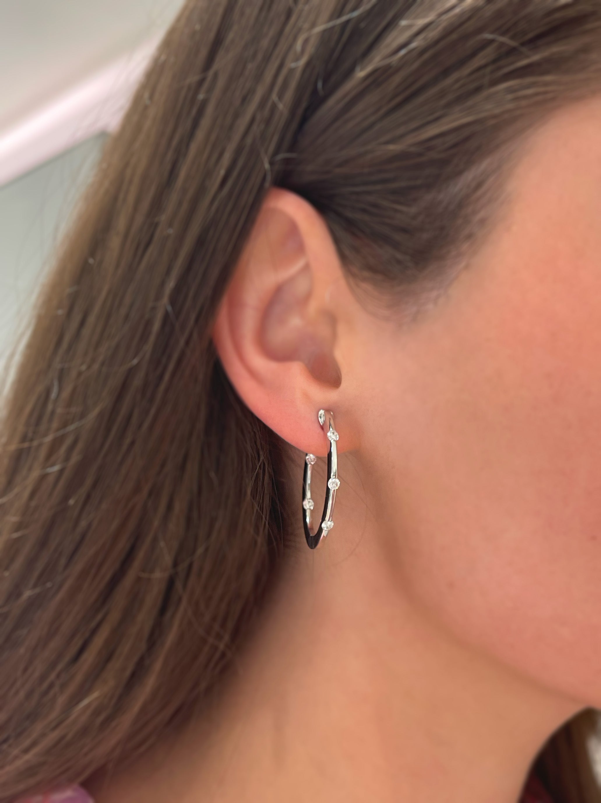 Estate 18k White Gold Estate Earrings