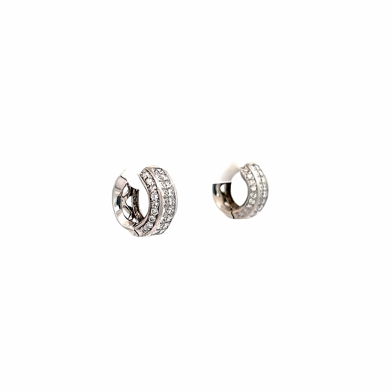 Estate 18k White Gold Earrings