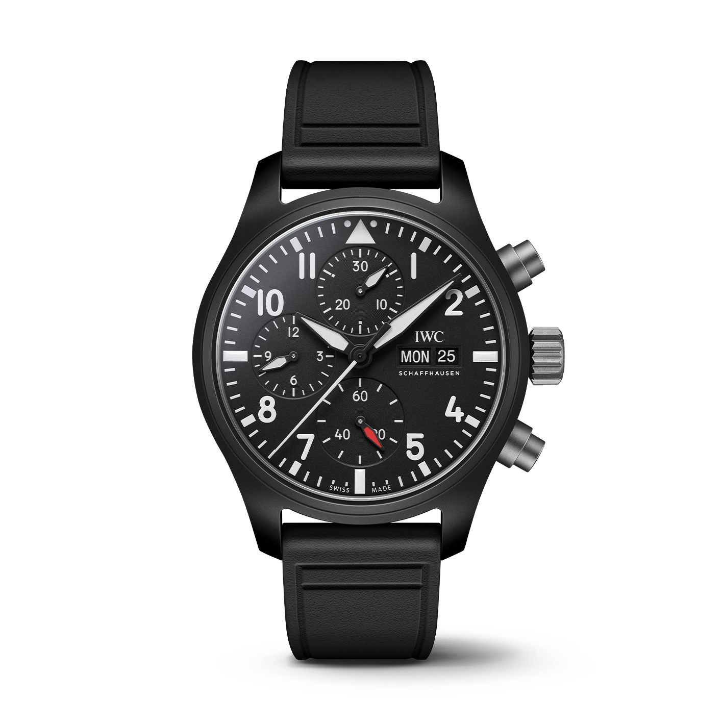 Iwc pilot chronograph black best sale