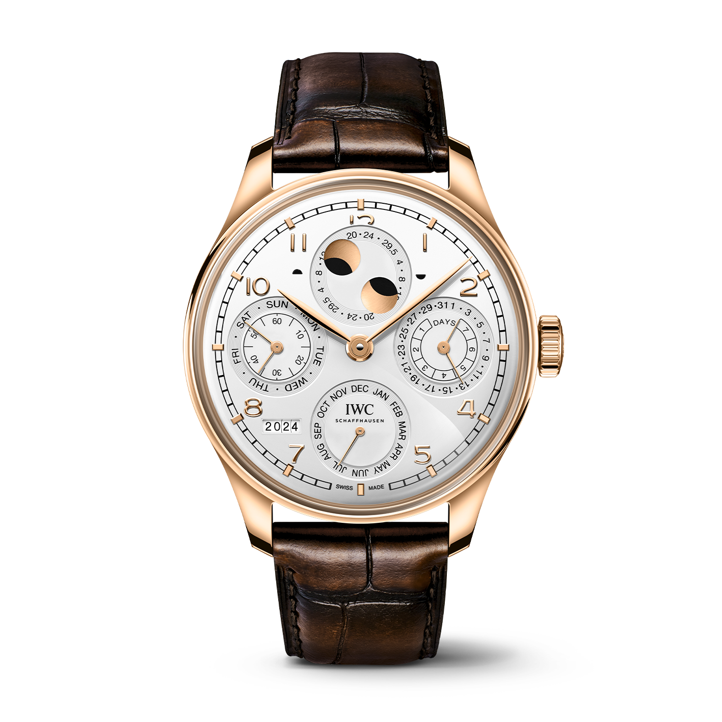 IWC 18 ct Armor Gold Portugieser Watch Perpetual Calendar Brown & Company Jewelers IWC 18 ct Armor Gold Portugieser Watch Perpetual Calendar Brown & Company Jewelers
