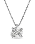 David Yurman Cable Wrap Necklace In Sterling Silver With Crystal And Diamonds, 12.5mm