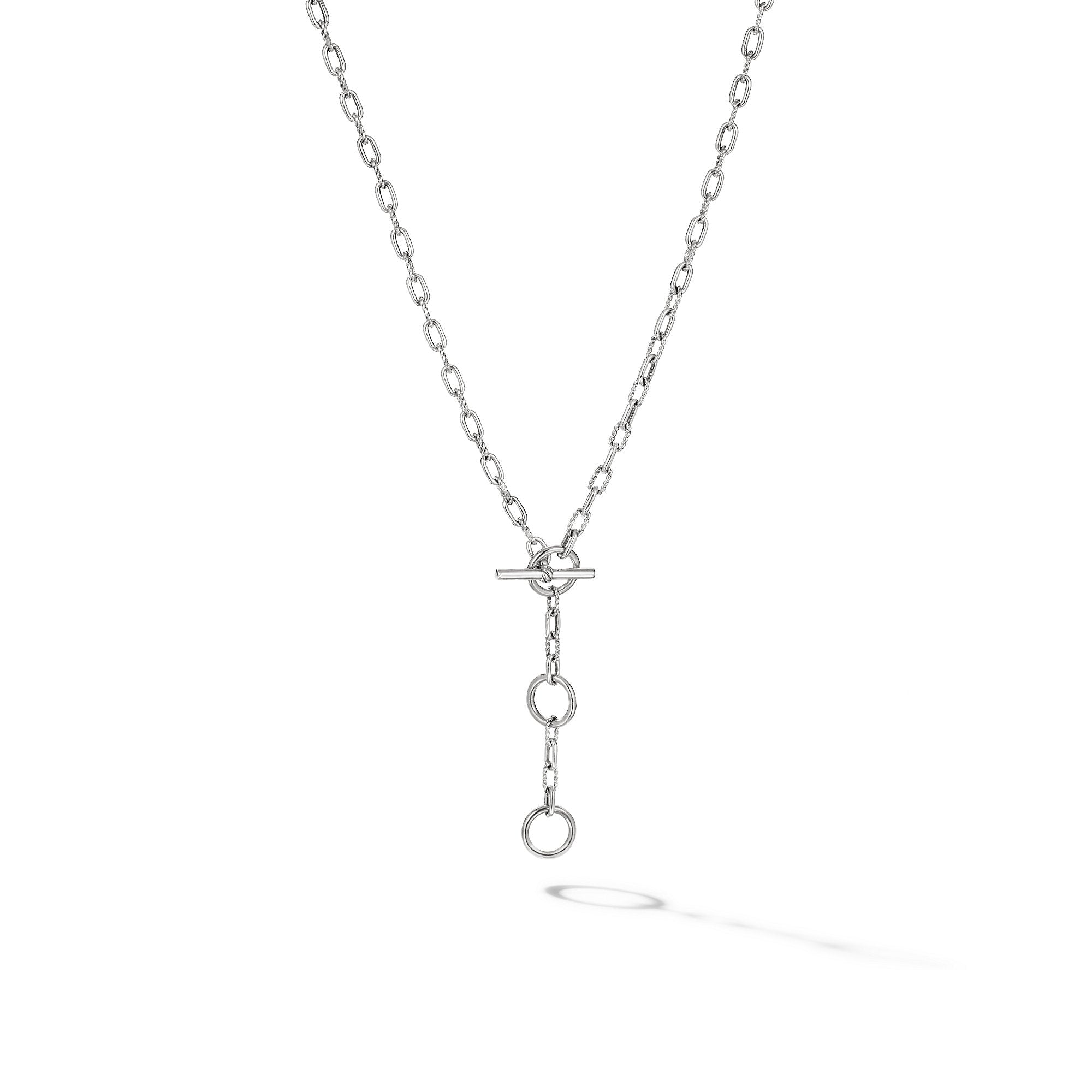 David Yurman 3mm Madison 3-Ring Chain Neck Sil 15-17 In Adj