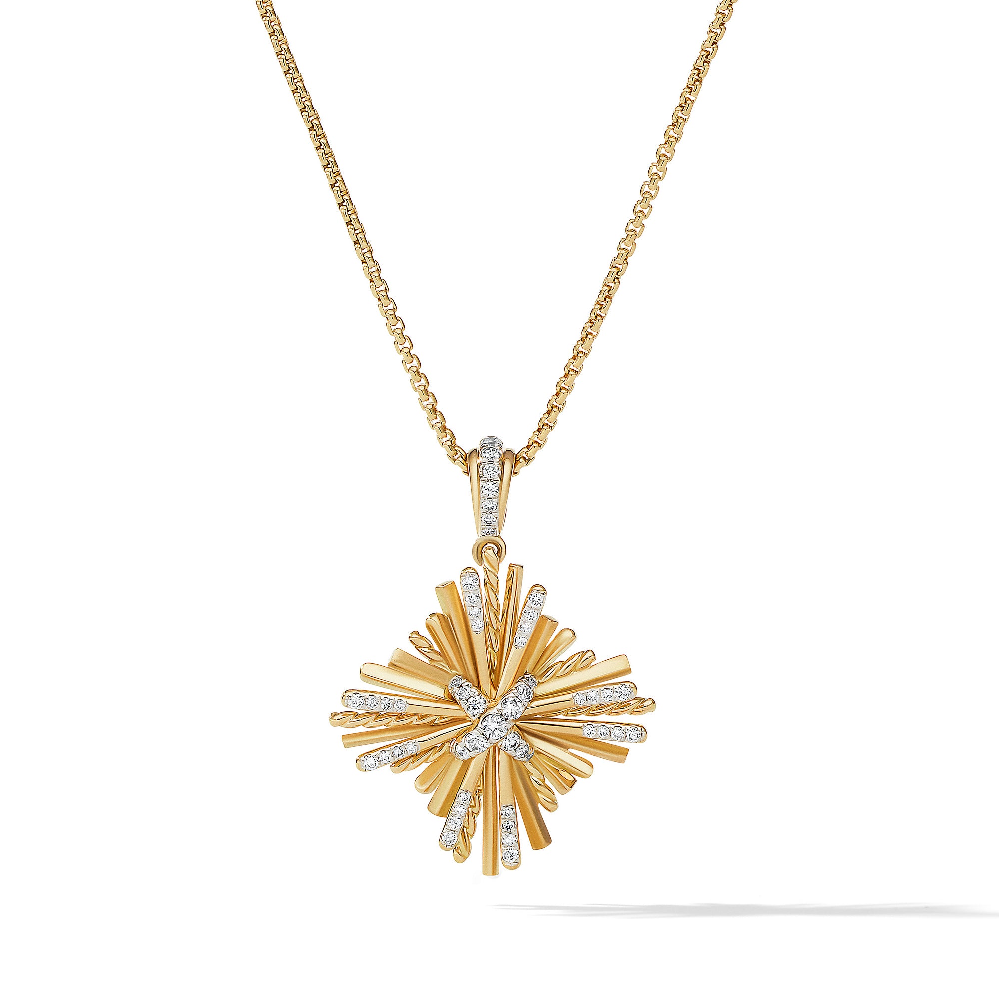 David Yurman 24mm Angelika Four Point Neck Di 18k 16-18 In Adj