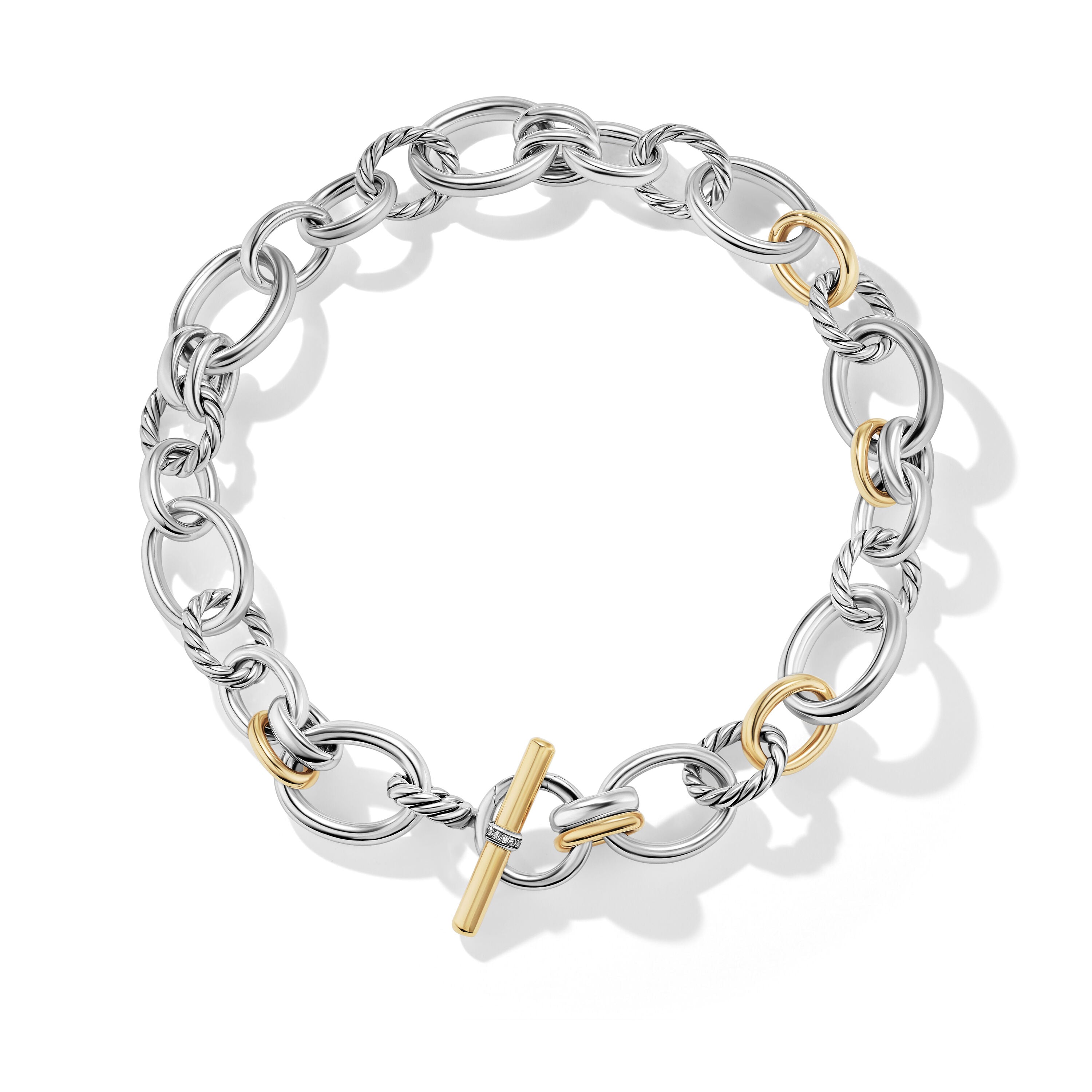 David Yurman 20-25mm Mercer Necklace Necklace Di Sil/18k bg