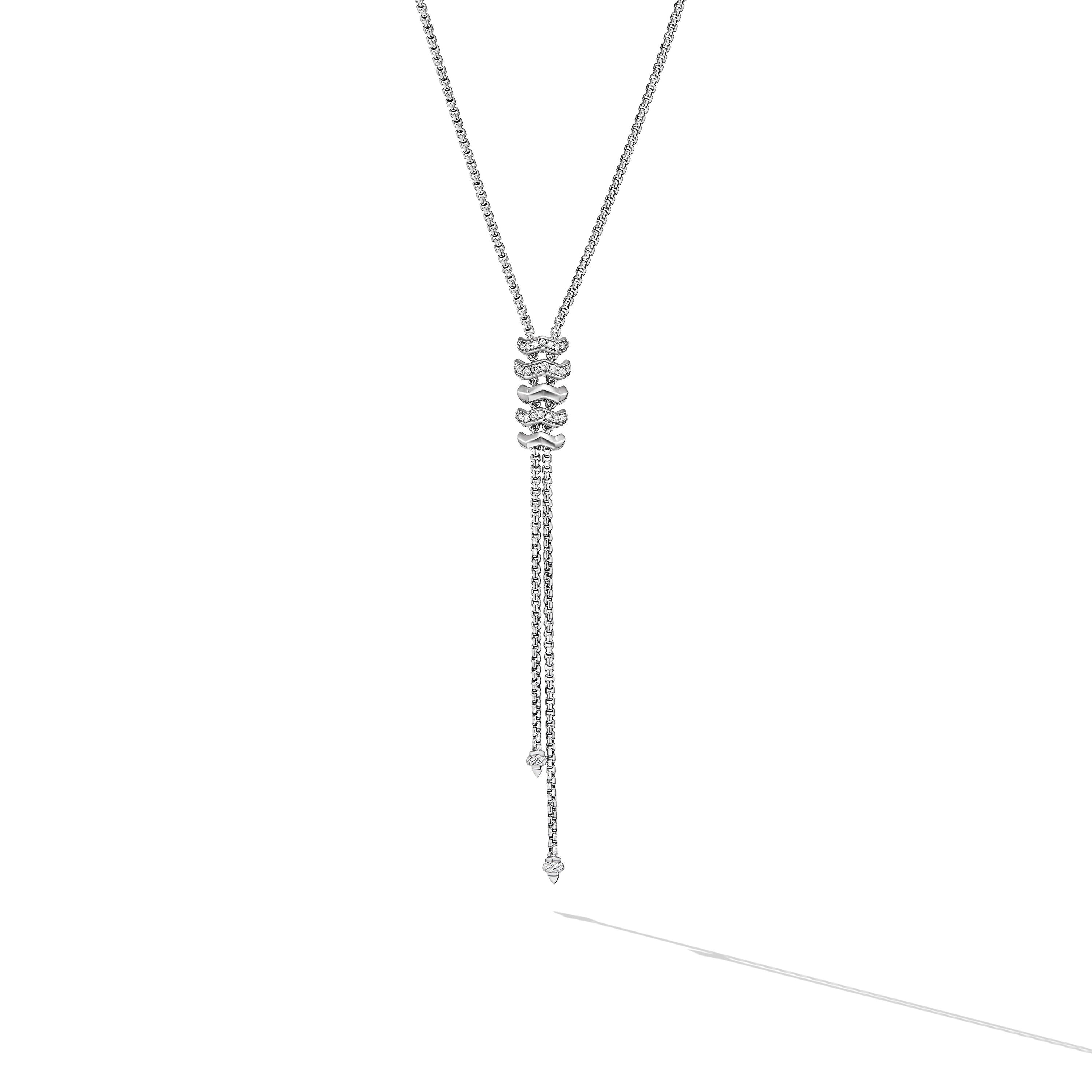 David Yurman 20mm Stax Y Neck Di Sil 17-20 In Adj
