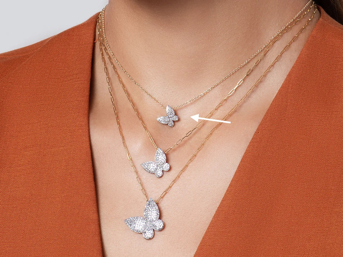 Phillips House 14k Yellow Gold Symphony Petite Butterfly Diamond Necklace