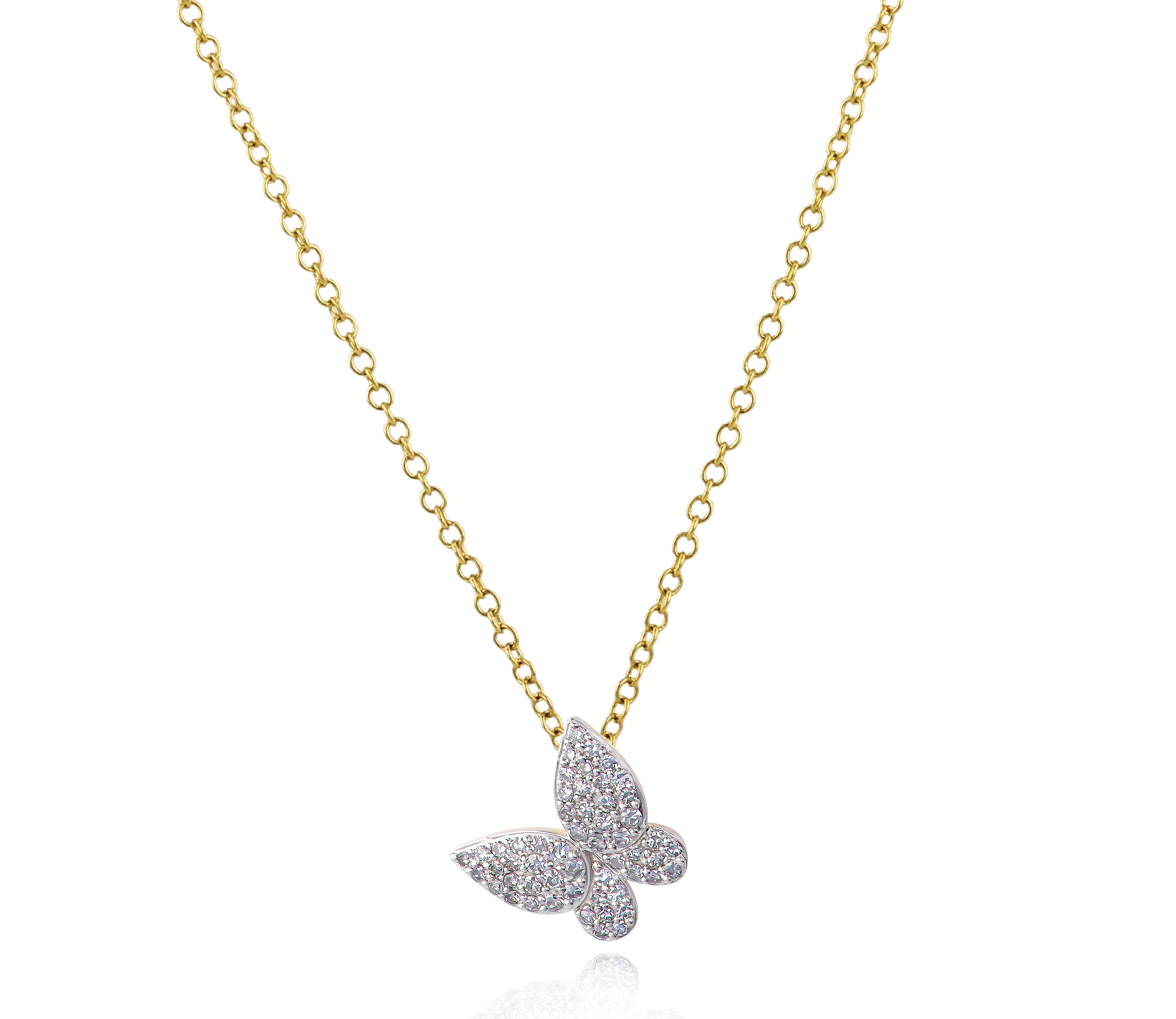 Phillips House 14k Yellow Gold Symphony Petite Butterfly Diamond Necklace