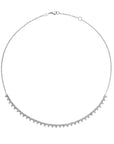 Penny Preville 18k White Gold Classic Front Pointed Diamond Choker Necklace