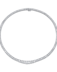 18k White Gold 27.08ctw Graduating Emerald Cut Diamond Necklace