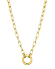 Penny Preville 18k Yellow Gold Chain Link Necklace With Engraved Ring
