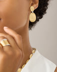 18k Yellow Gold Lunaria Diamond Drop Earrings