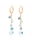 Marco Bicego 18k Yellow Gold Paradise Blue Topaz & Diamond Earrings