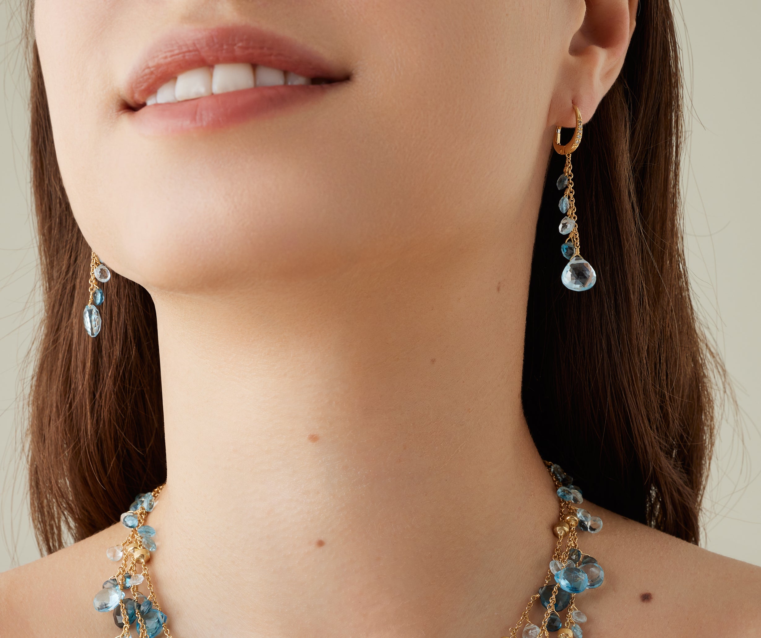 Marco Bicego 18k Yellow Gold Paradise Blue Topaz & Diamond
