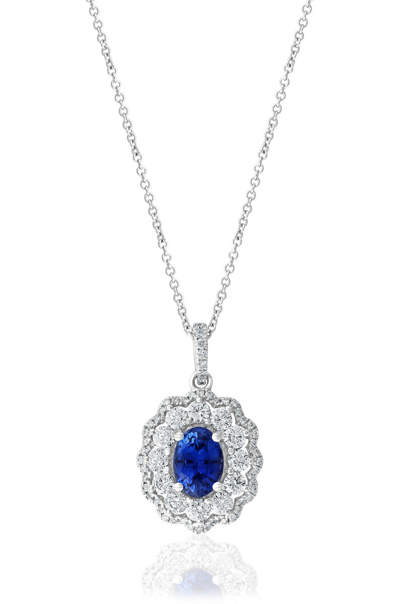 Brown & Co. 18k White Gold Sapphire & Diamond Necklace