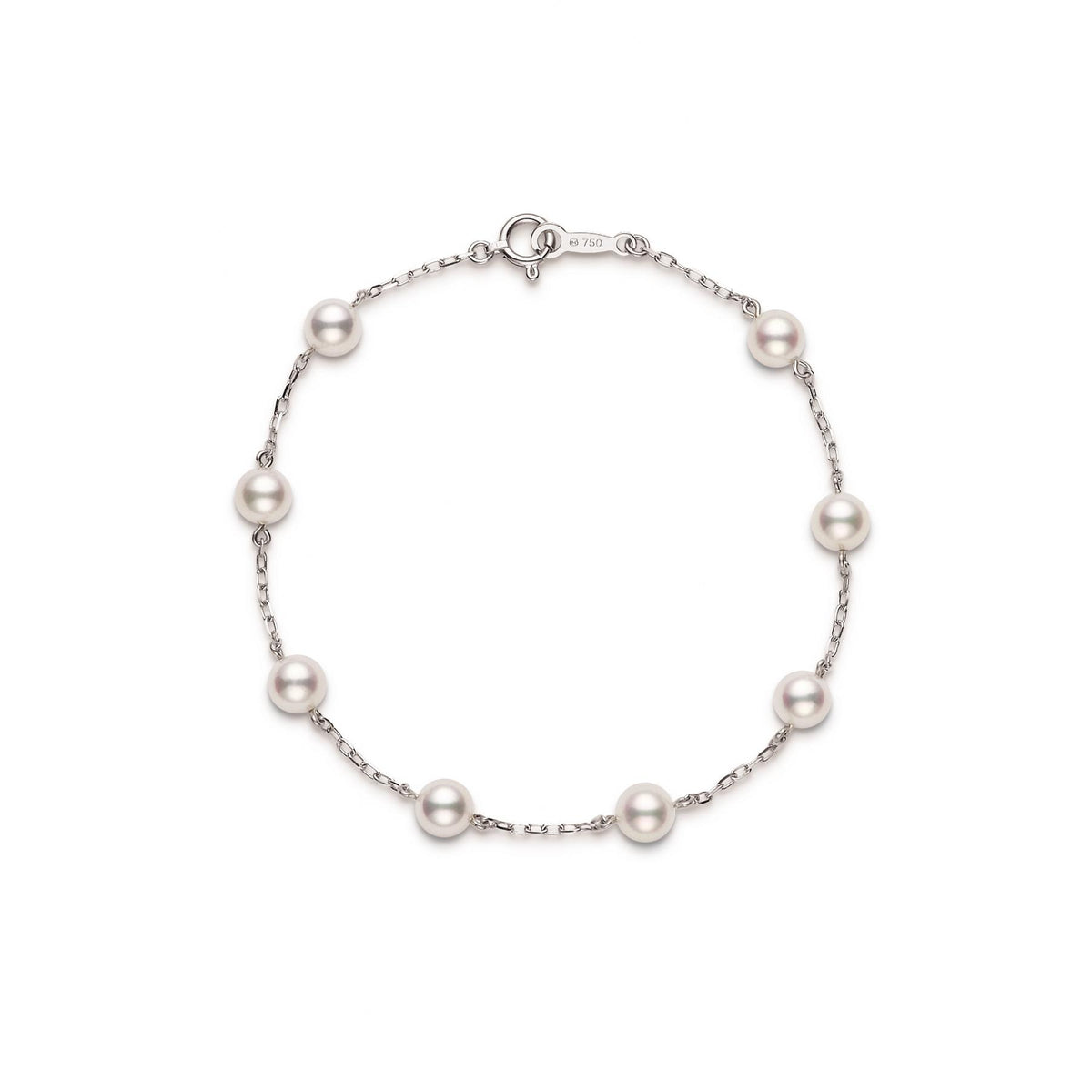 Mikimoto 18k White Gold Pearl Station Bracelet – Brown & Company
