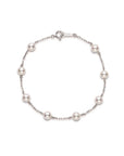 Mikimoto 18k White Gold Pearl Station Bracelet