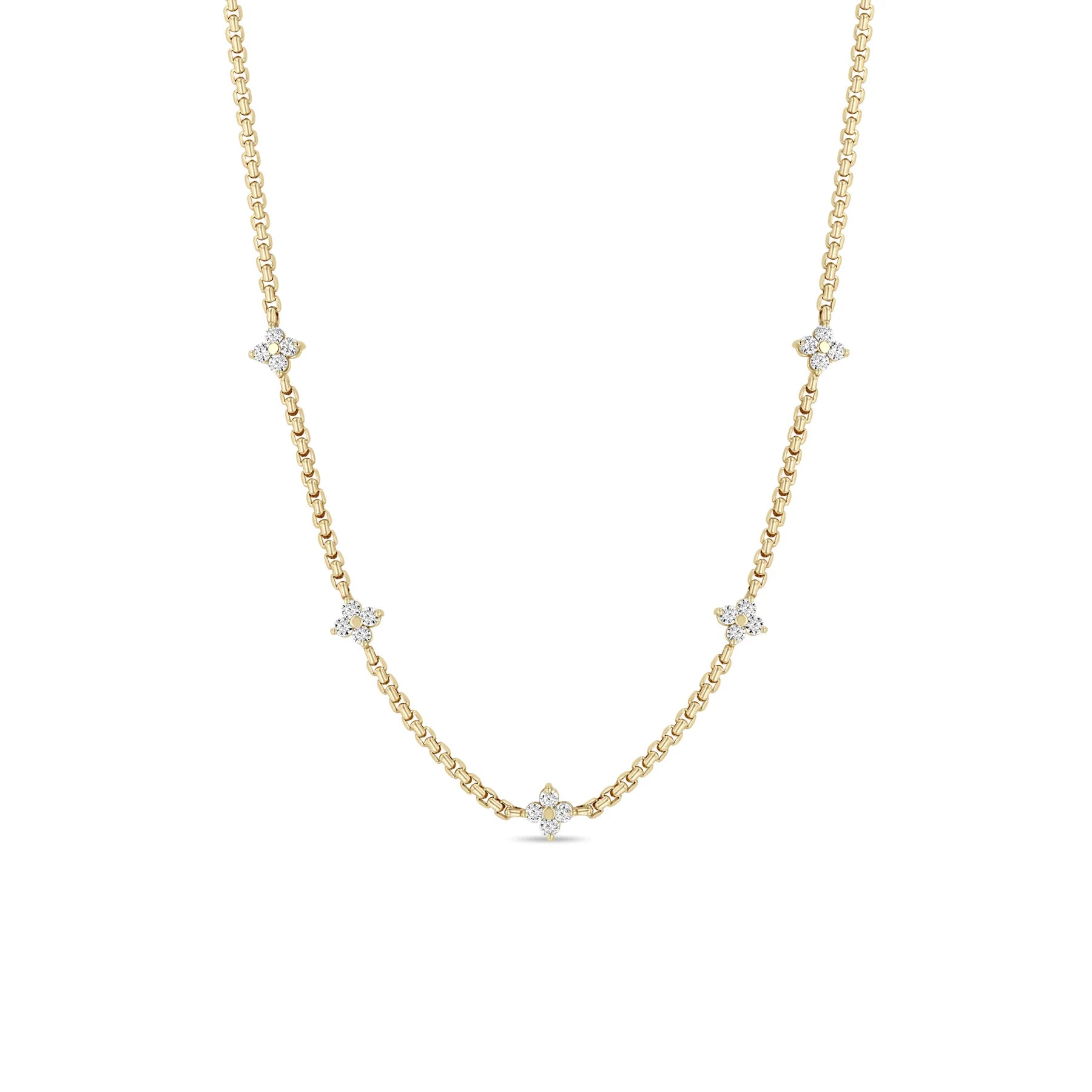 Zoë Chicco 14k Yellow Gold Diamond Station Necklace