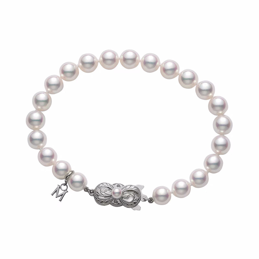 Mikimoto 18k White Gold Pearl Bracelet
