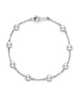 Mikimoto 18k White Gold Pearl Station Bracelet