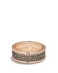David Yurman Three Row Cognac Diamond Ring In 18k Yellow Gold