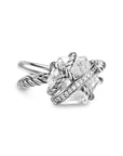 David Yurman Cable Wrap Ring In Sterling Silver With Crystal And Pave Diamonds, 11mm