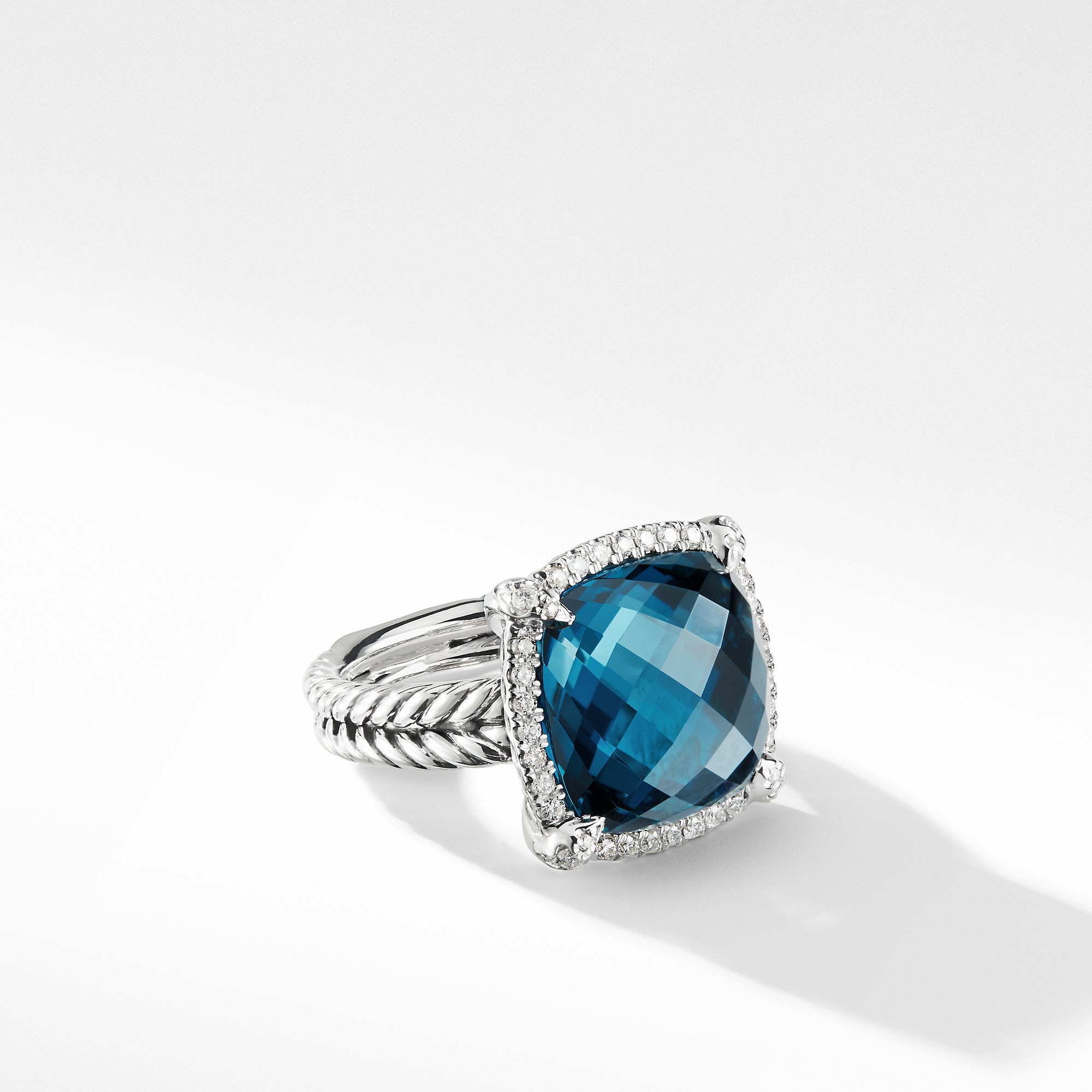 David Yurman 14mm Chatelaine Pv Bezel Ring Ib Di Sil
