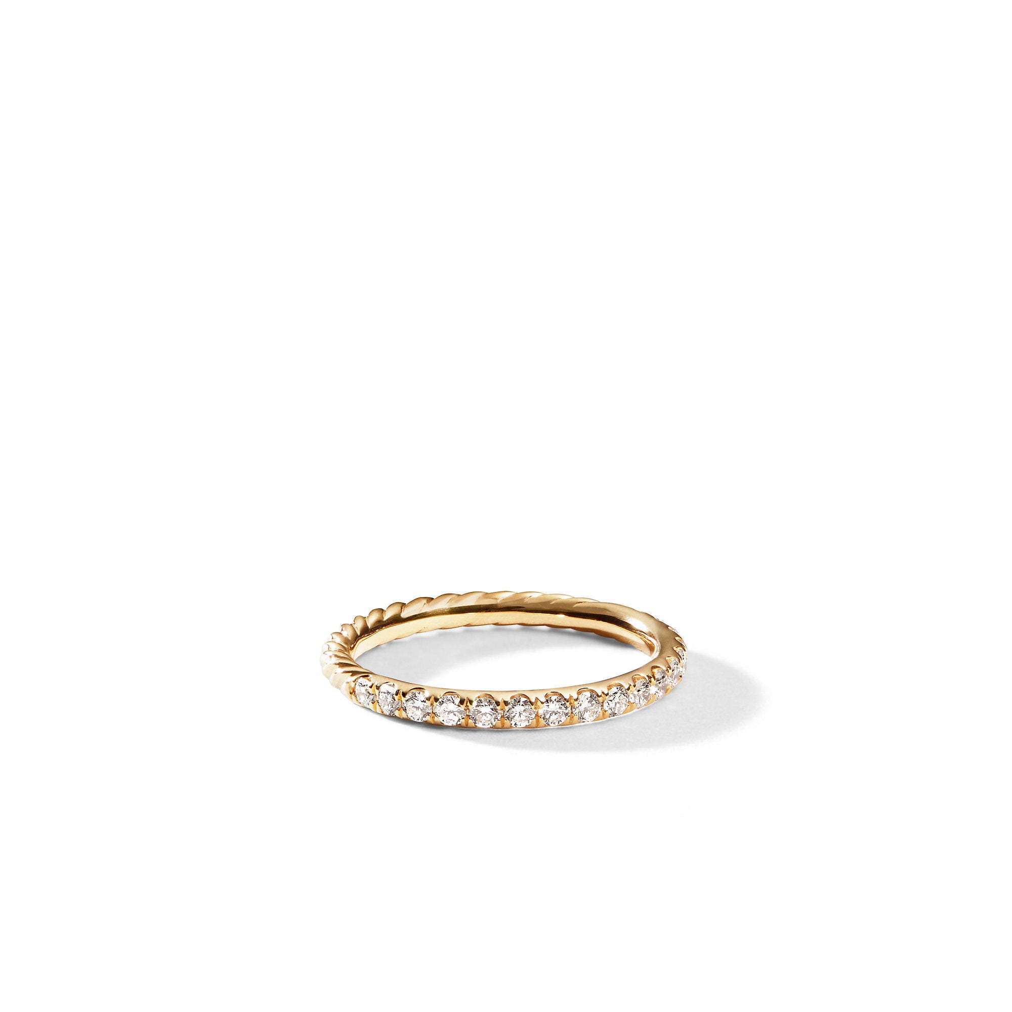 David Yurman 2mm Cable Pave Band Ring Di 18k