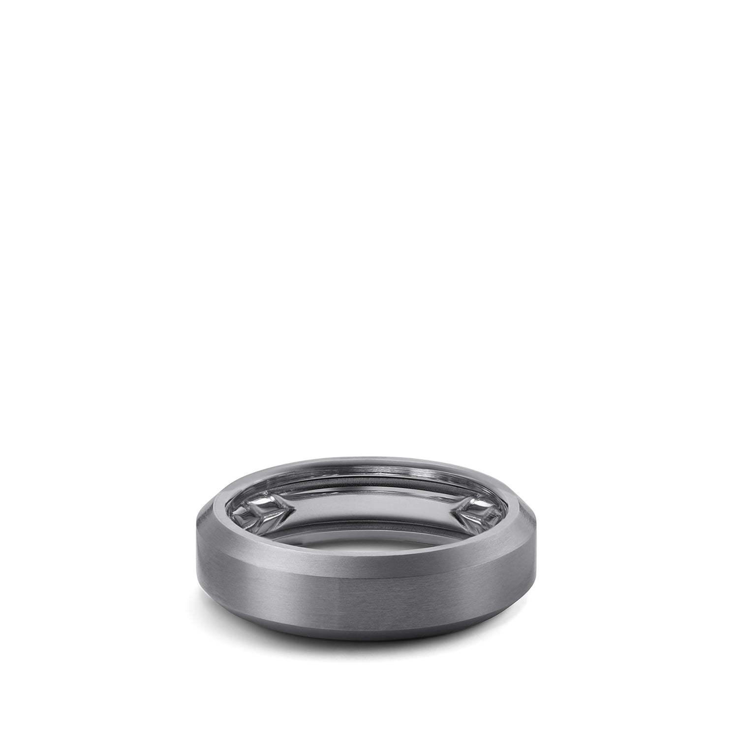 David Yurman 6mm Beveled Edge Band Ring Gry Ttn