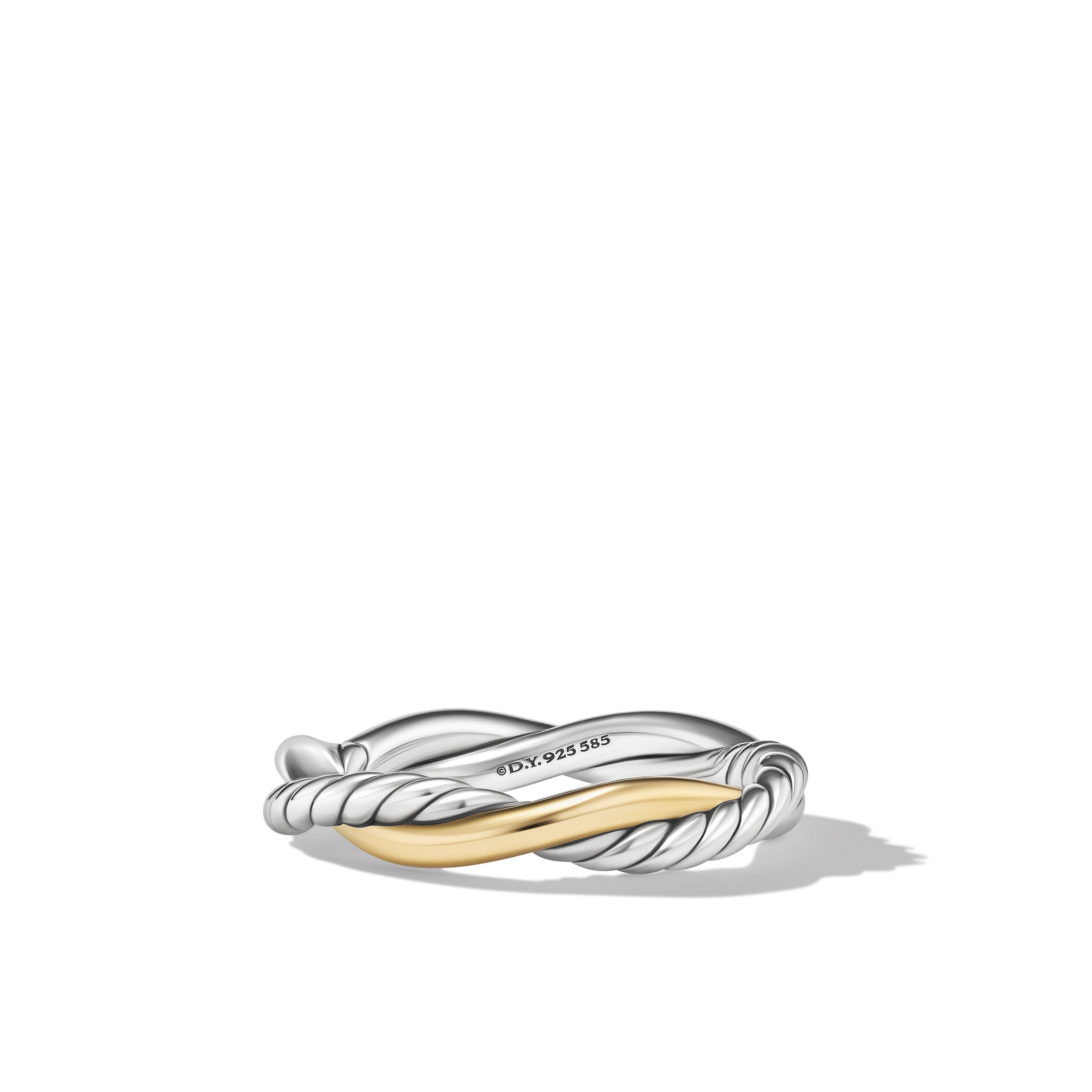 David Yurman Petite Infinity Band Ring In Sterling Silver With 14k Yellow Gold, 4mm