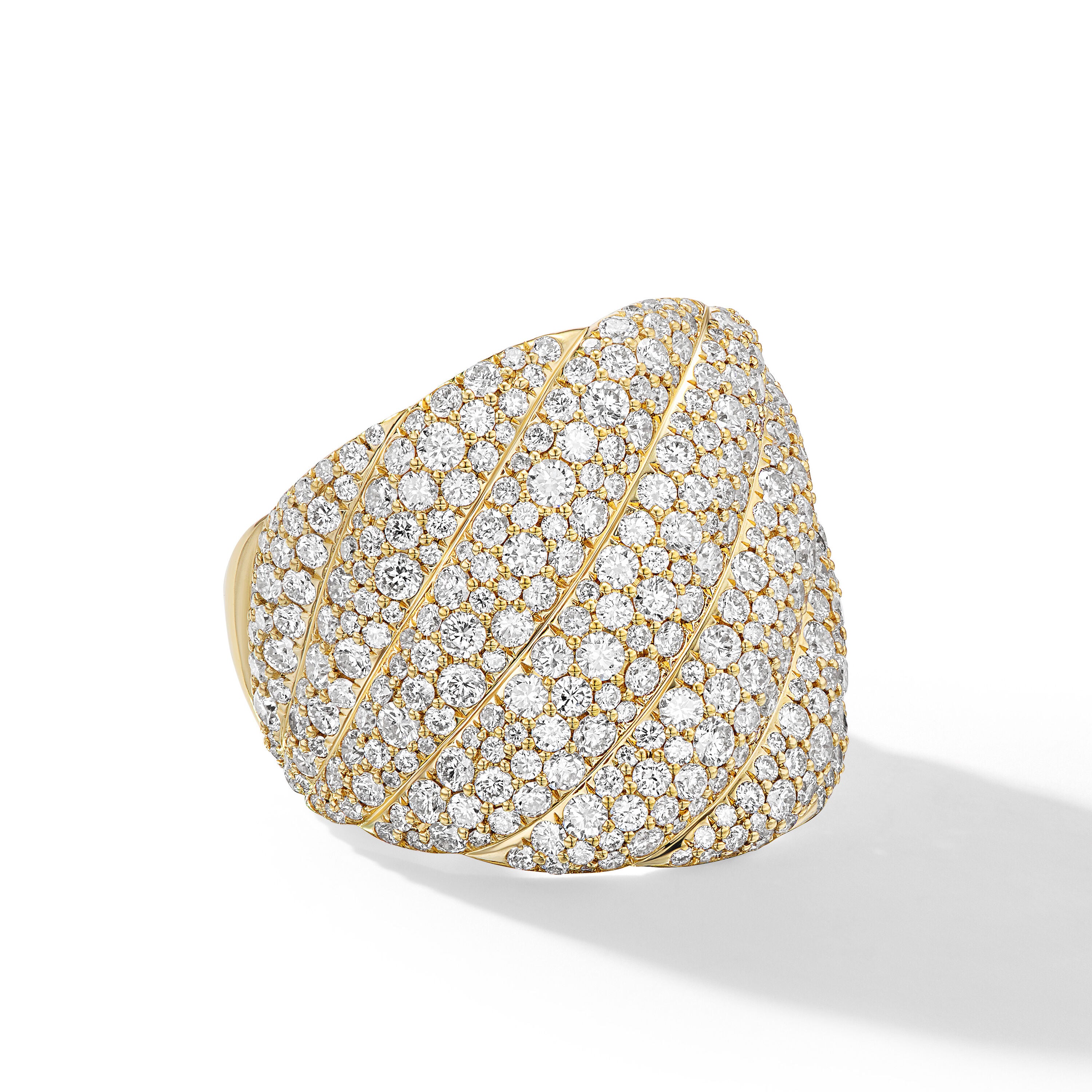 David Yurman 20mm Pave Sculpted Cable Ring Di 18k