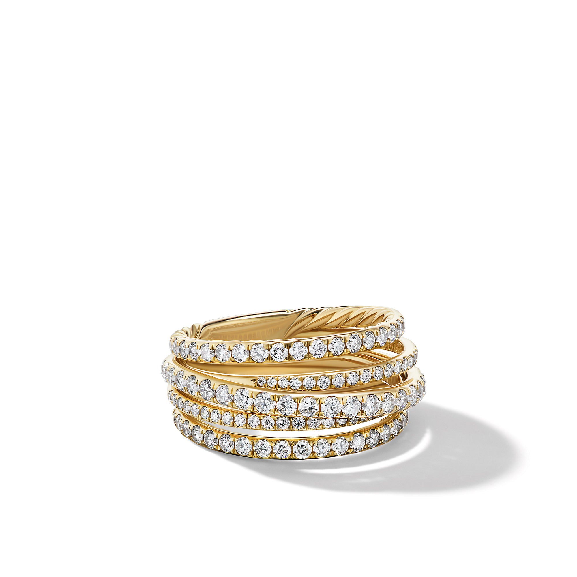 David Yurman 11mm Pave Crossover Ring Di 18k