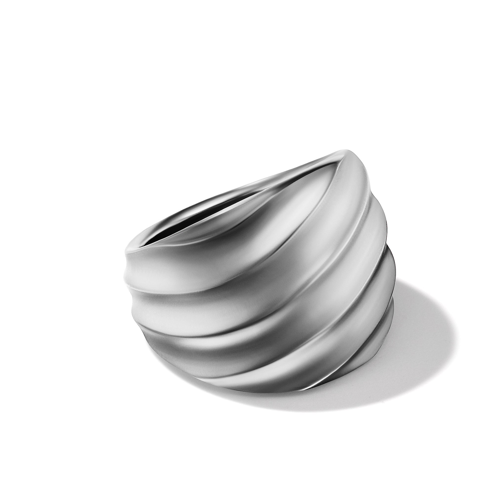David Yurman 20mm Cable Edge Saddle Ring Sil-Rec