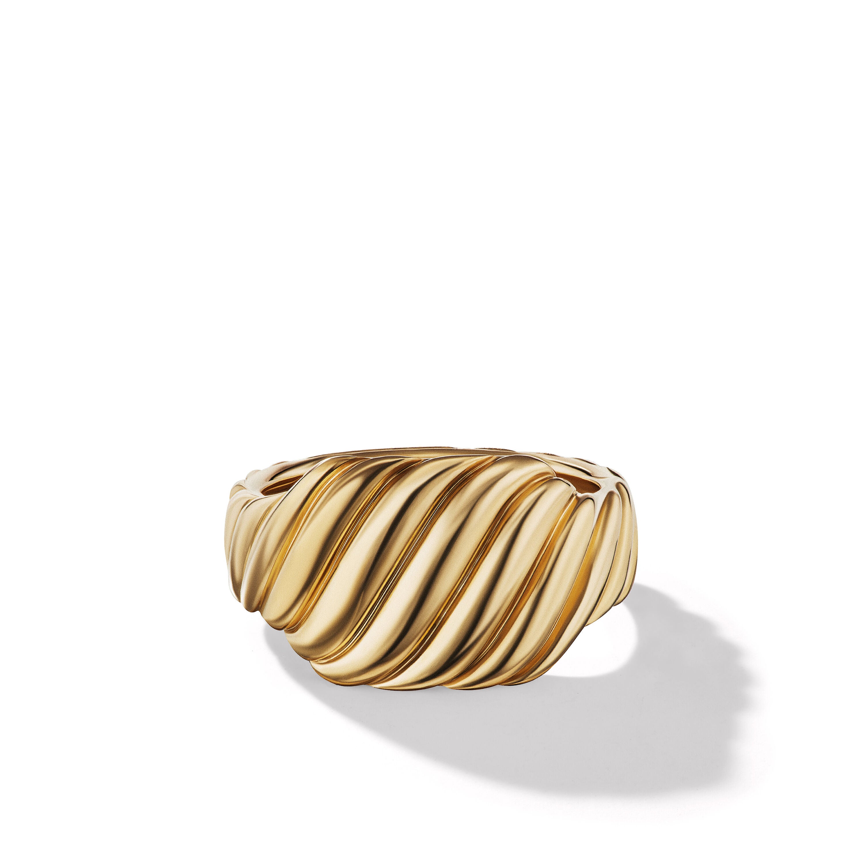 David Yurman 12.5mm Sculpted Cable Contour Ring 18k