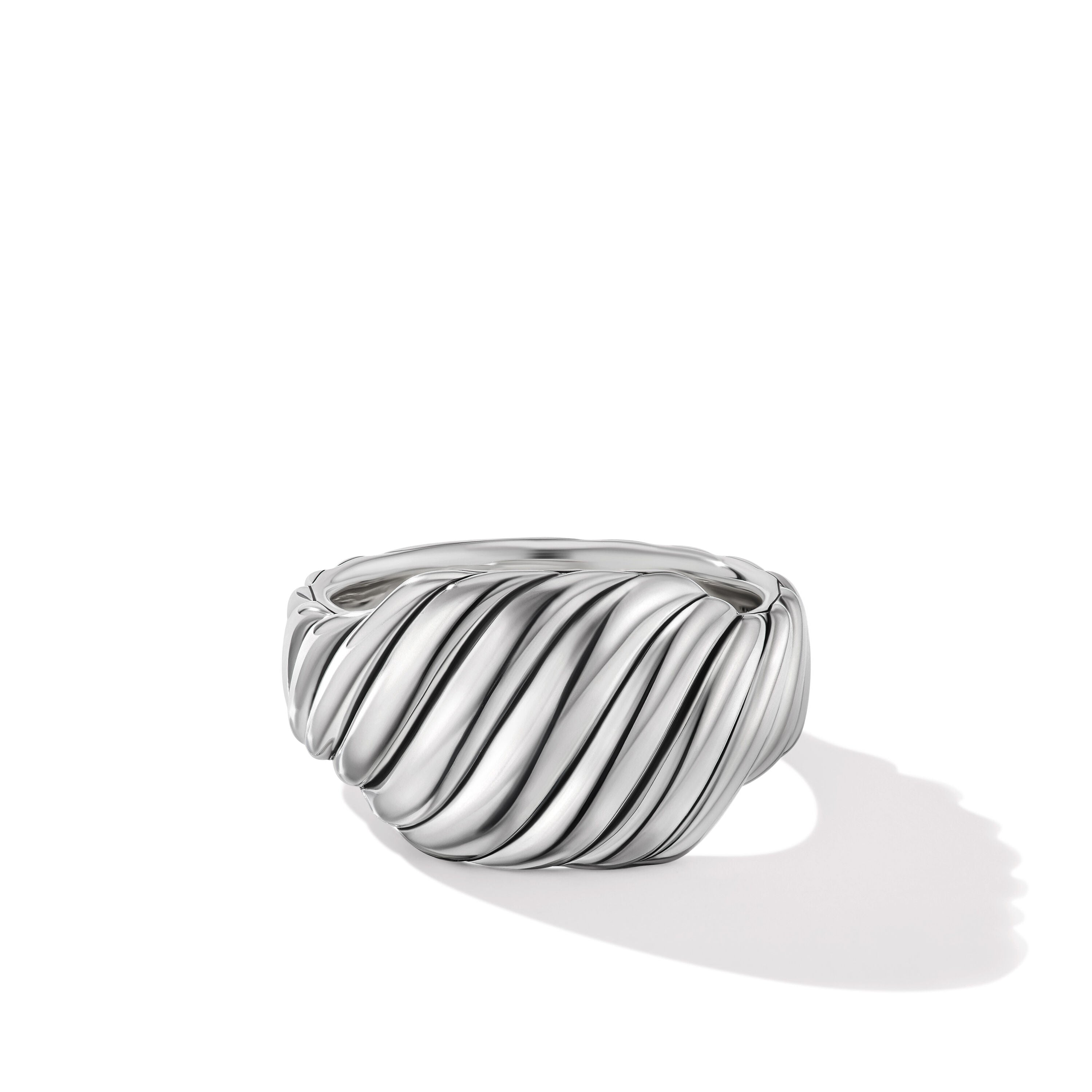 David Yurman 12.5mm Sculpted Cable Contour Ring Sil