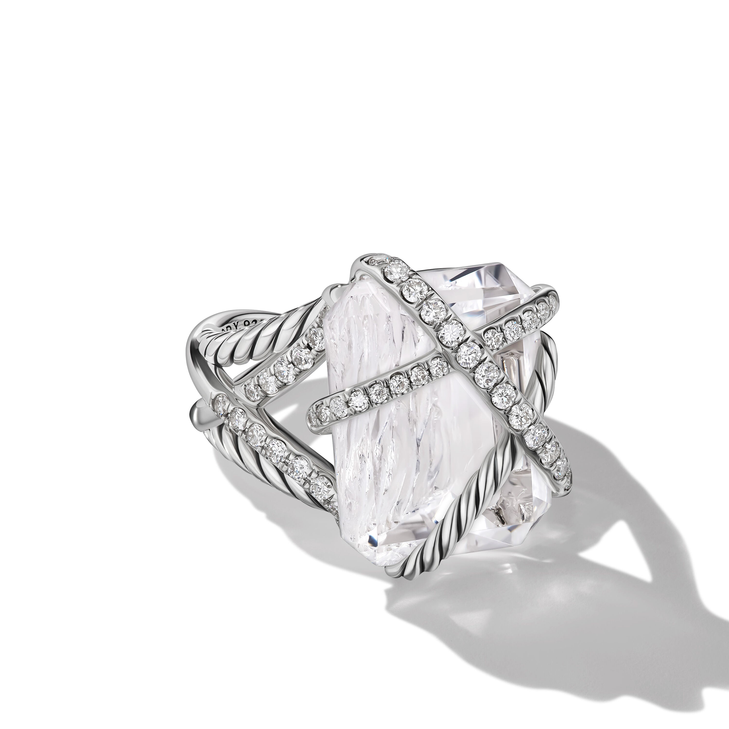 David Yurman 18x14mm Cable Wrap Ring Cr Di Sil