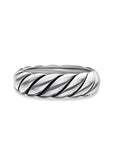 David Yurman Sculpted Cable Band Ring In Sterling Silver, 6mm