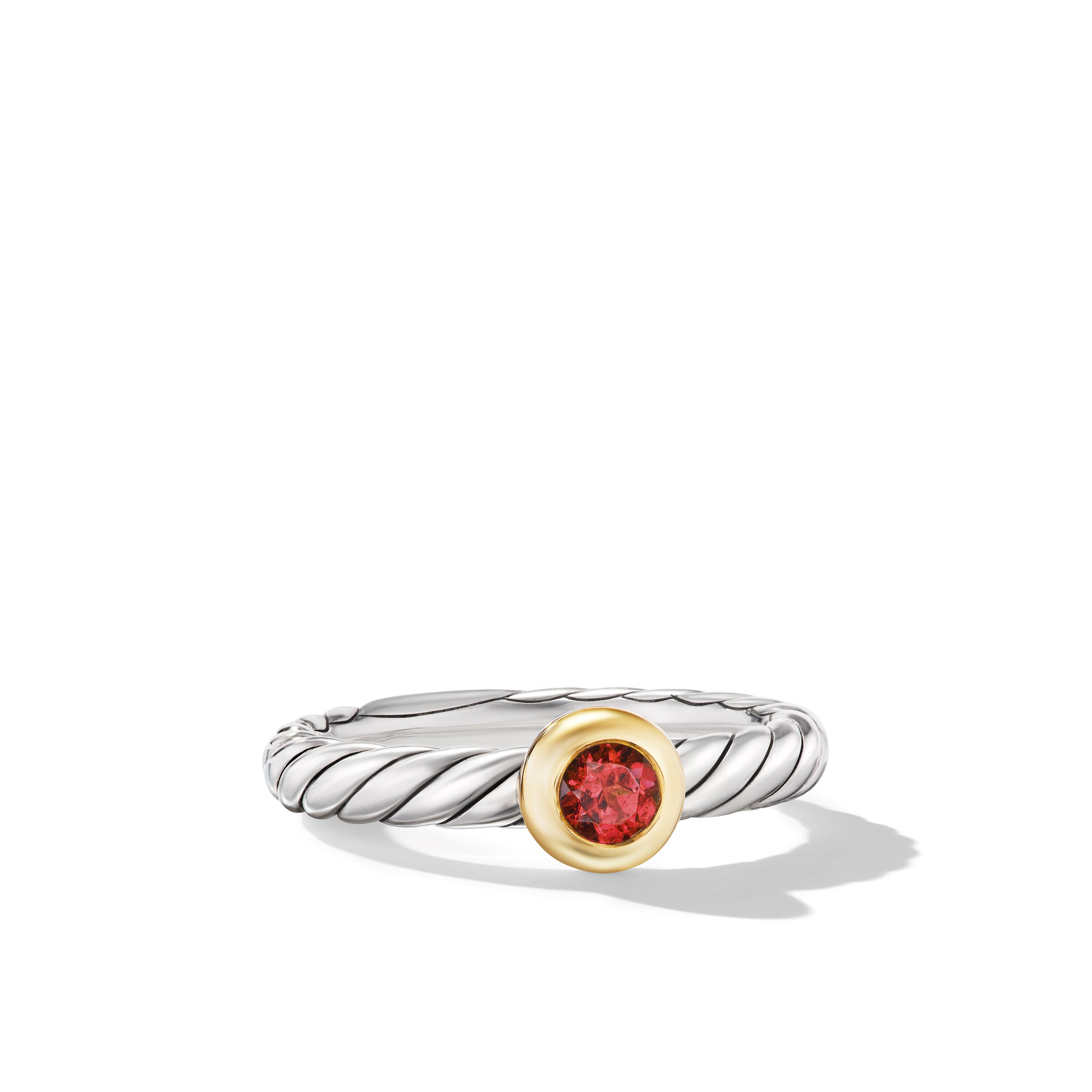 David Yurman 2.8mm Cable Stone Ring Rg Sil/14k