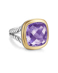 David Yurman Albion® Ring In Sterling Silver With 18k Yellow Gold And Amethyst, 15mm