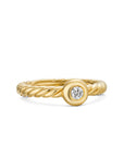 David Yurman Petite Cable Ring In 18k Yellow Gold With Center Diamond, 2.8mm