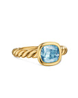 David Yurman Mercer® Stone Ring In 18k Yellow Gold With Sky Blue Topaz, 7mm