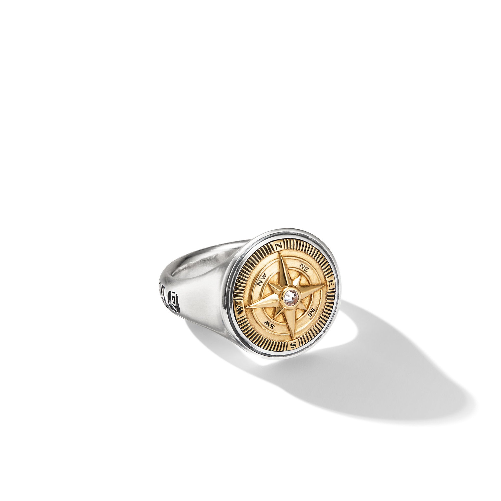 David Yurman 19.5mm Maritime Compass Ring Di Sil/18k