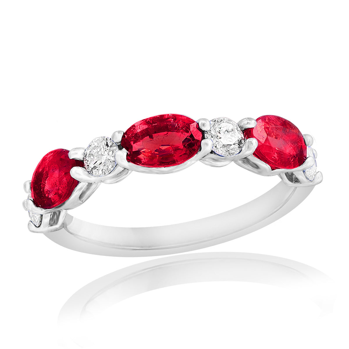 Brown & Co. 18k White Gold Diamond & Colored Gemstone Band