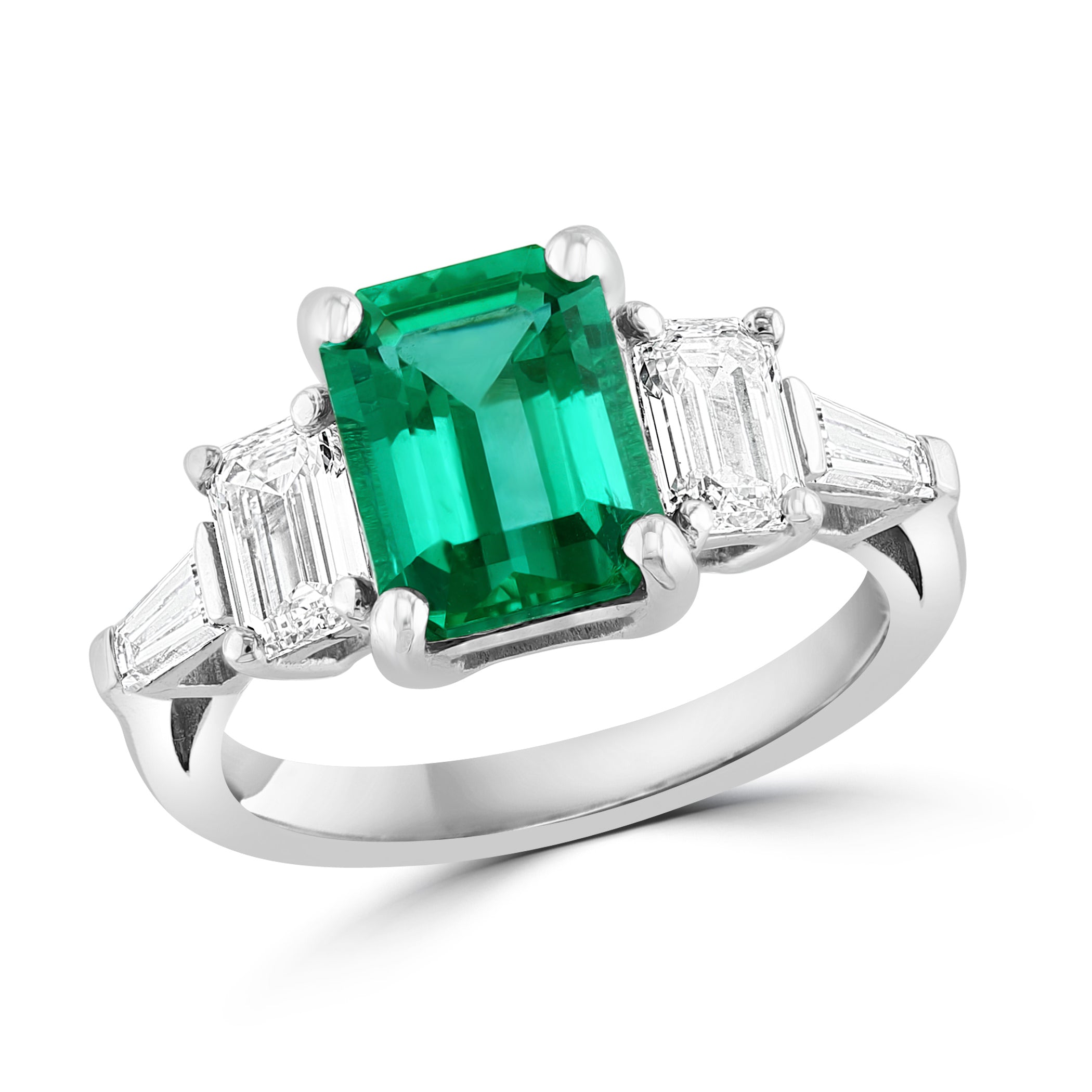 Brown & Co. Platinum Emerald & Diamond Ring
