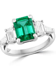 Brown & Co. Platinum Emerald & Diamond Ring