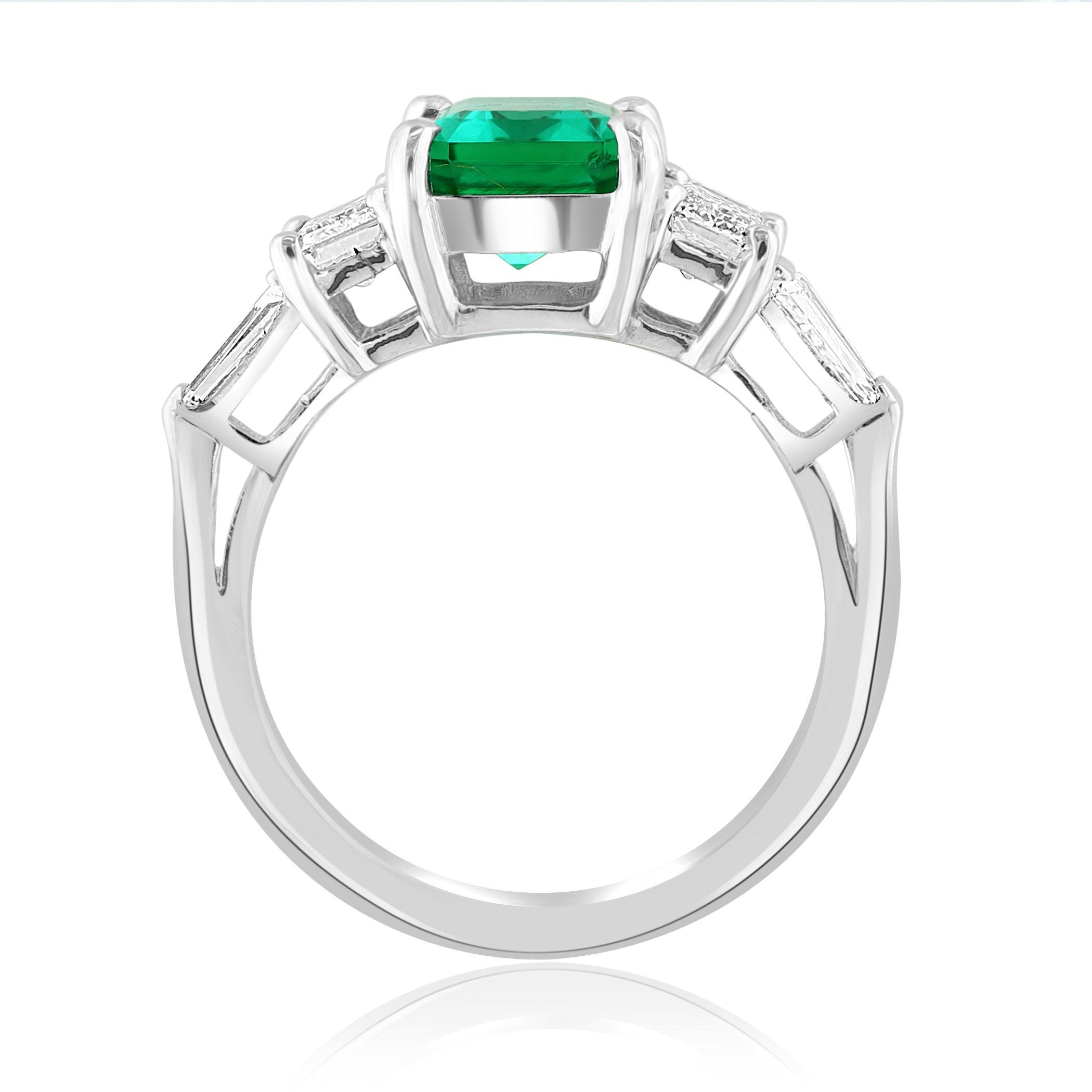 Brown & Co. Platinum Emerald & Diamond Ring