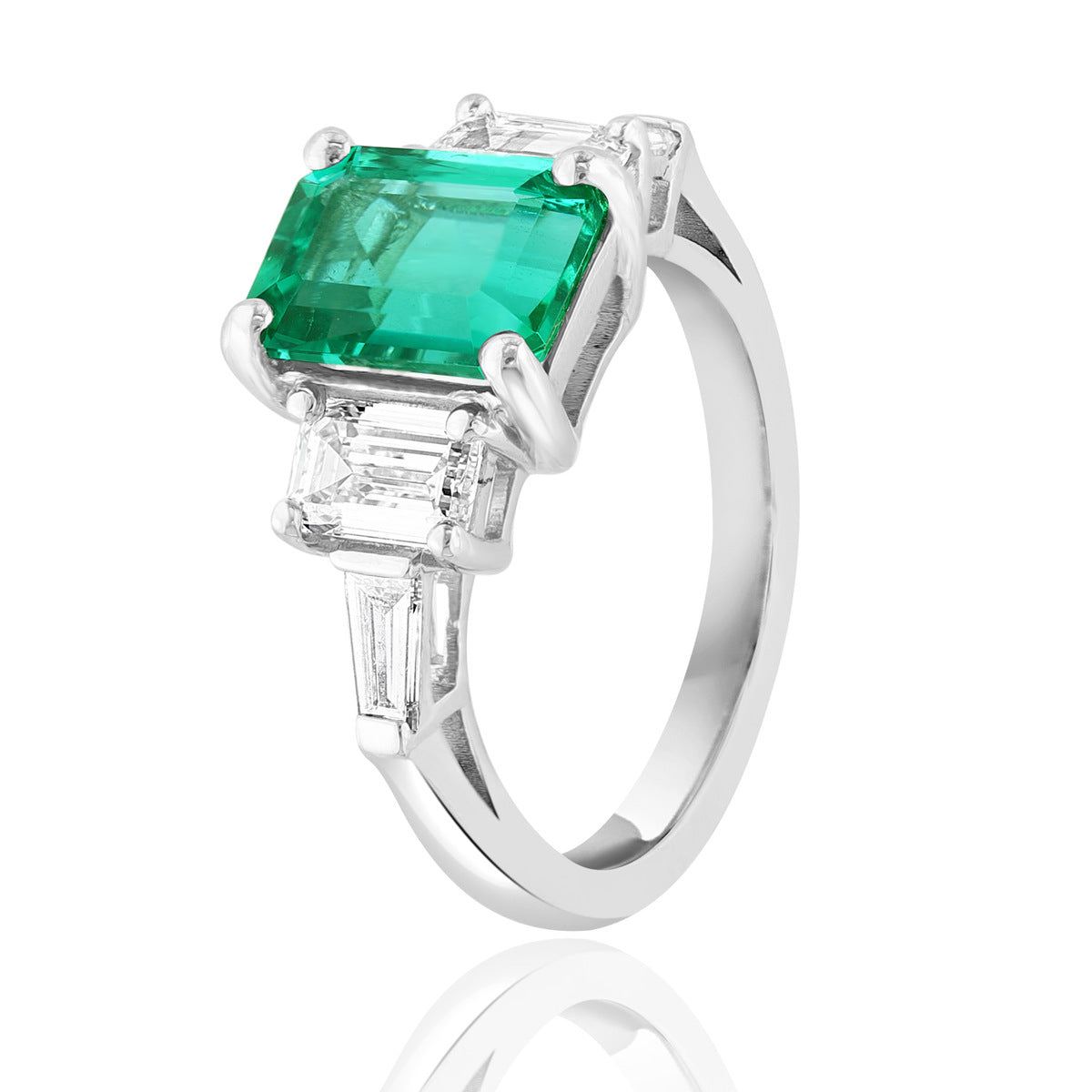 Brown & Co. Platinum Emerald & Diamond Ring